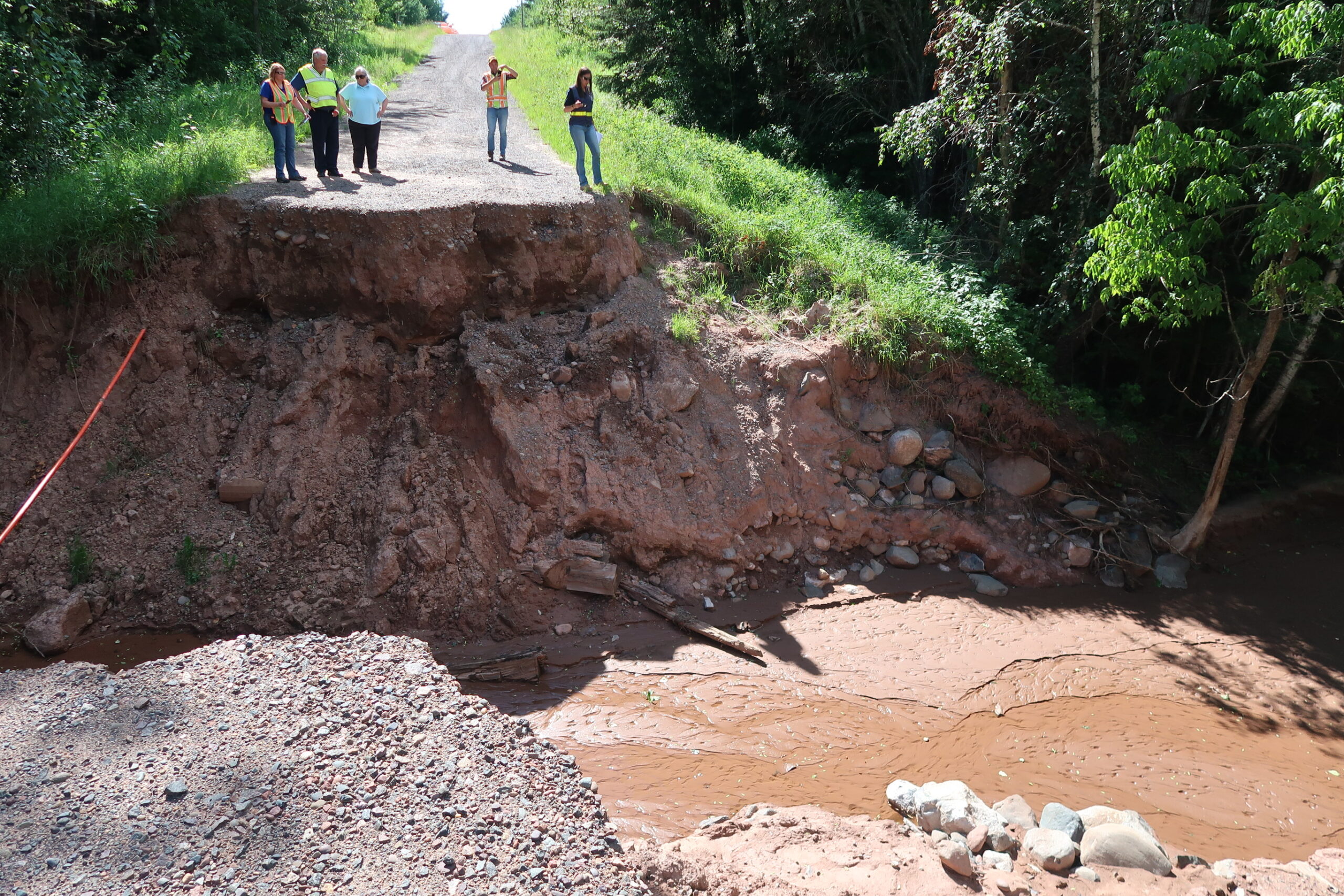 Damage caused by flooding on Kallgren Road in Bayfield County