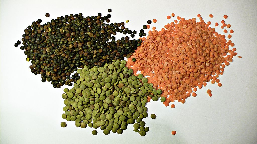 Piles of lentils