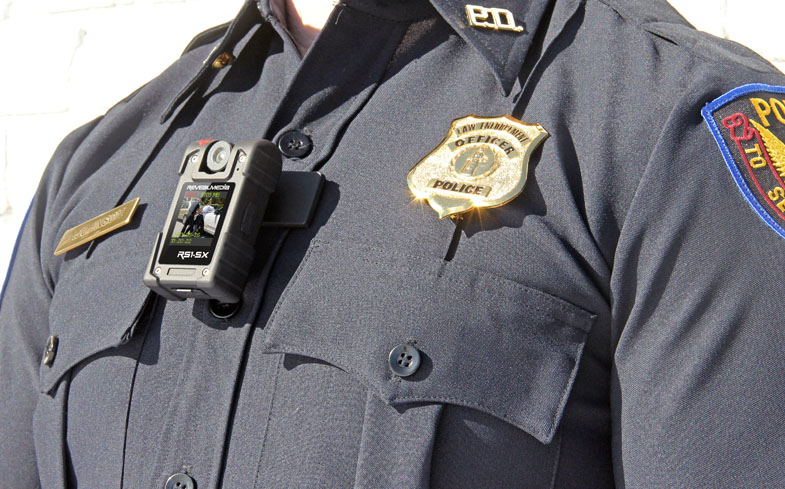 Police officer with body camera