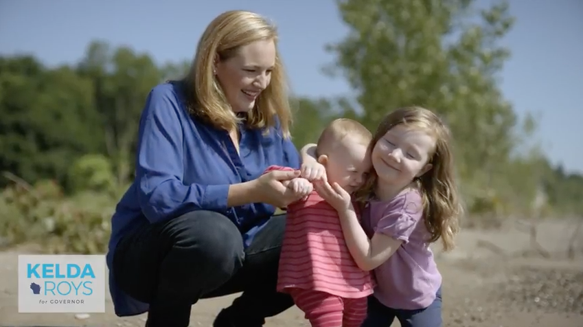 Still image from Roys' campaign ad