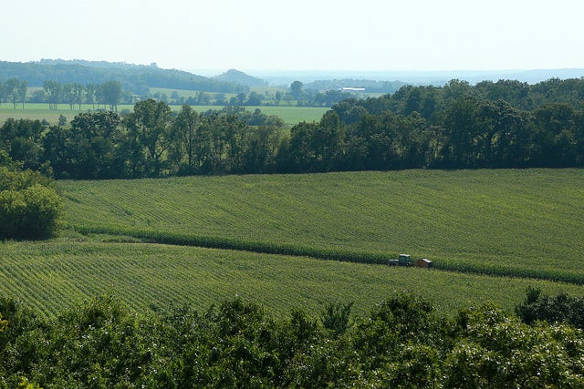 Haze from 2017 Canadian wildfires at Magnolia Bluff Park in Evansville