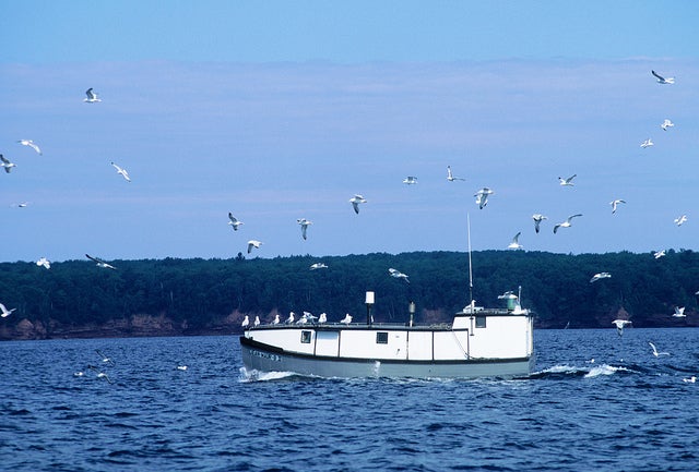Commercial fishing boat near the Apostle Islands in Lake Superior