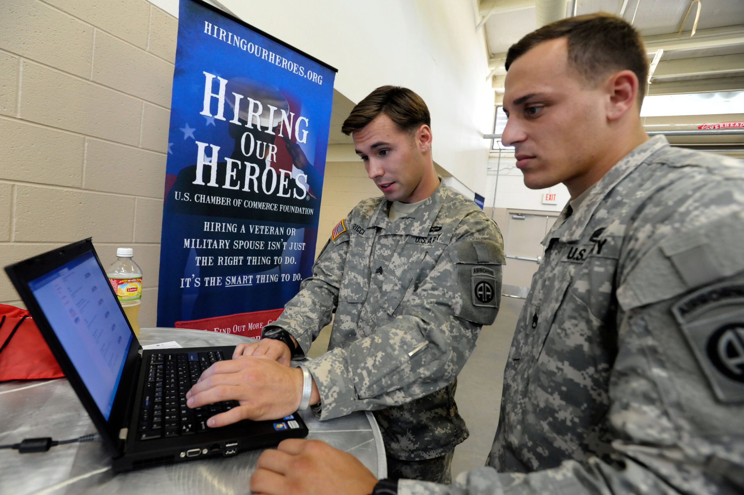 Veterans at a Hiring Our Heroes event