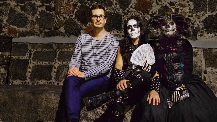 Netflix's "Dark Tourist" host David Farrier with members of Mexico City cult that worships death