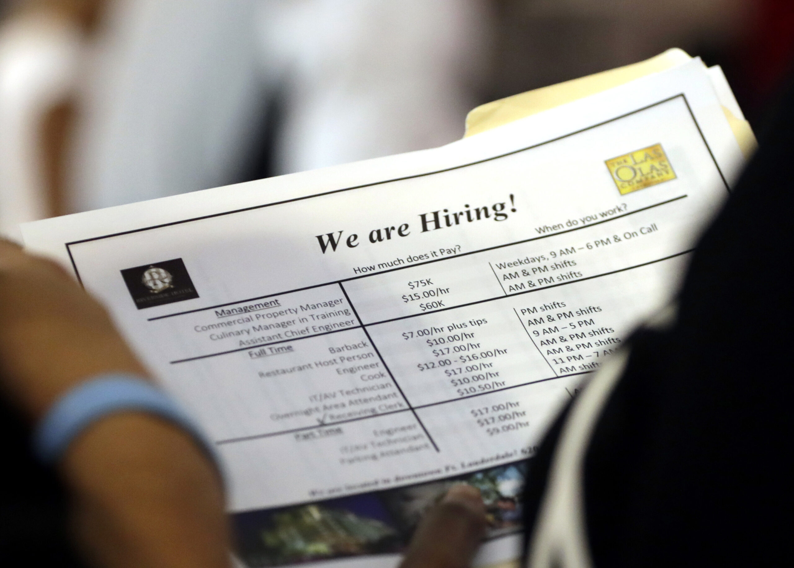 Job applicant looking at job listings