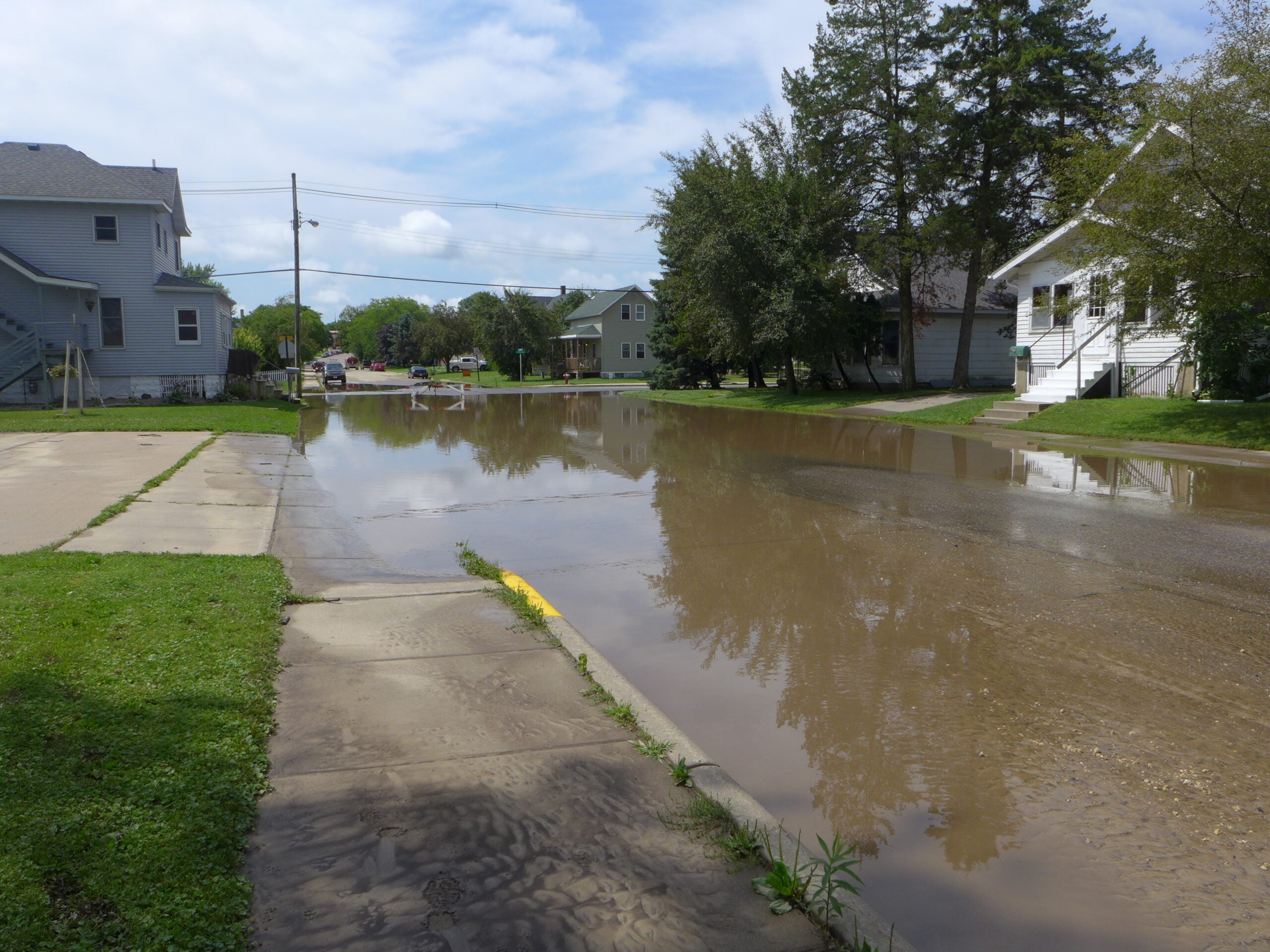 A road in Arcadia after July 2017 flooding