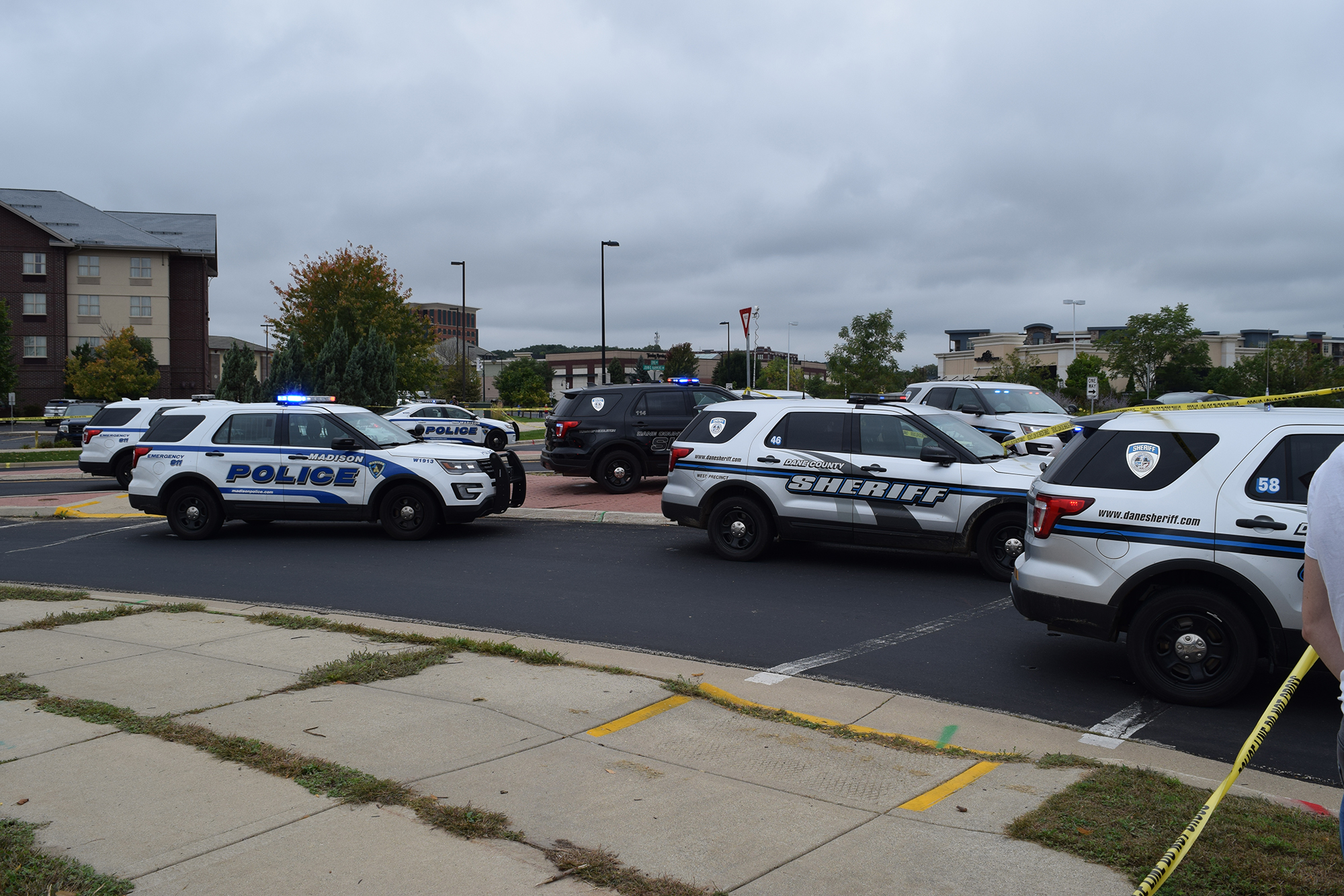 Police vehicles at Middleton shooting scene