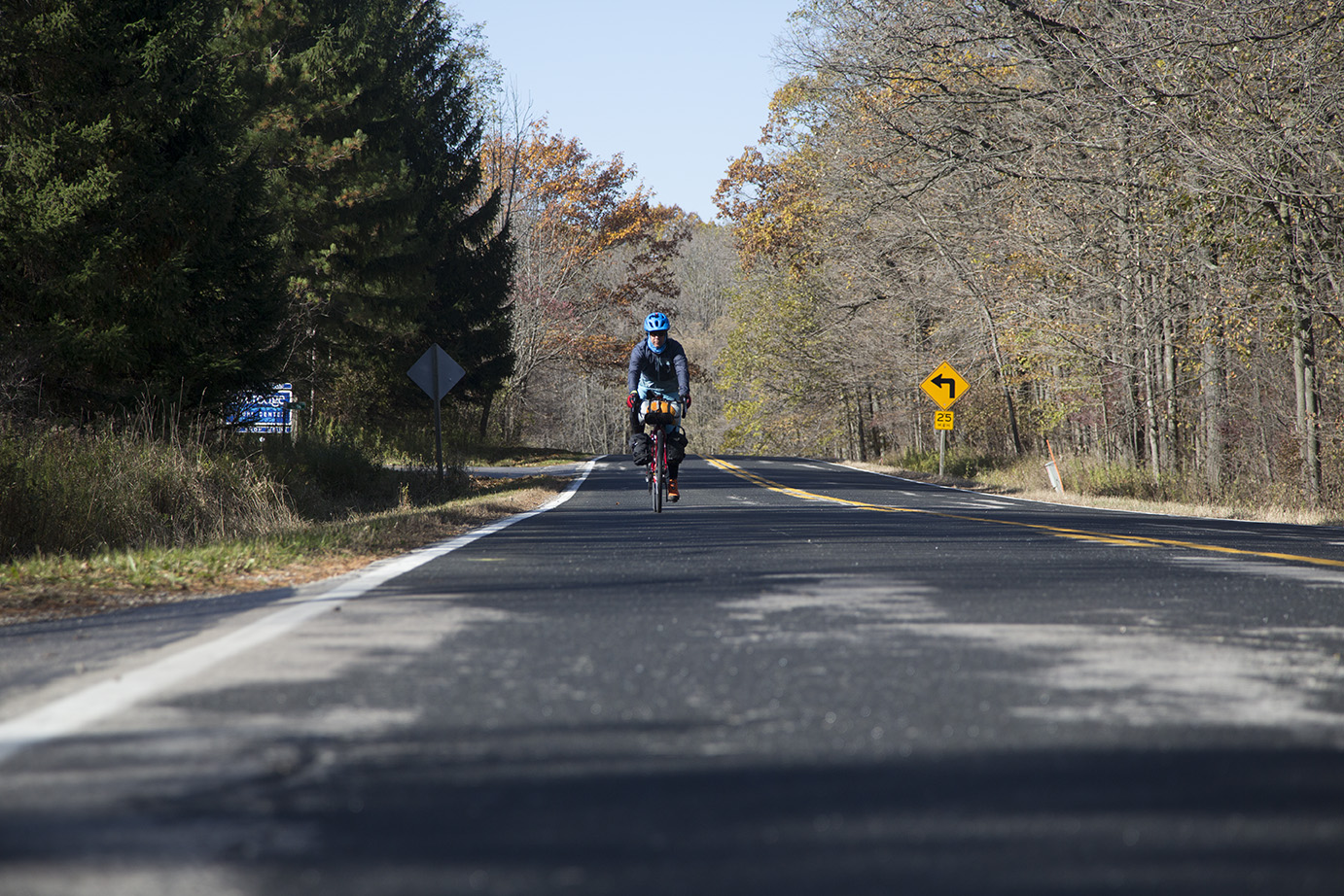 Eric Larsen biking in central Wisconsin.