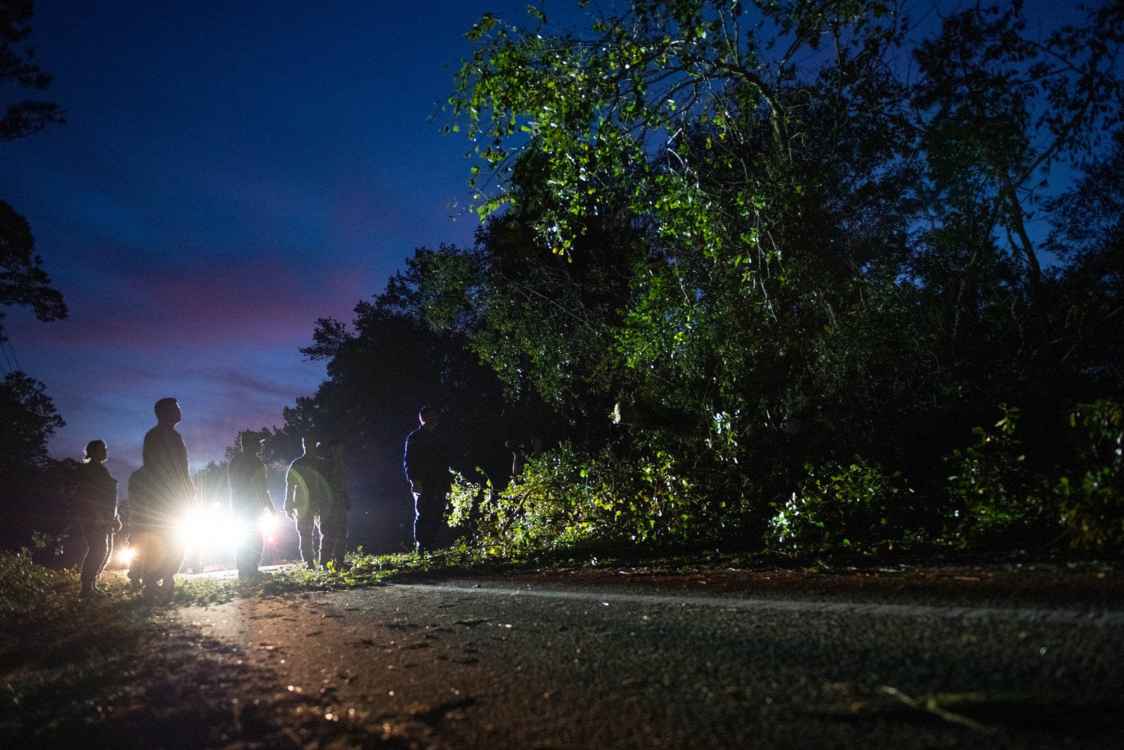Florida National Guard clear debris from Hurricane Michael