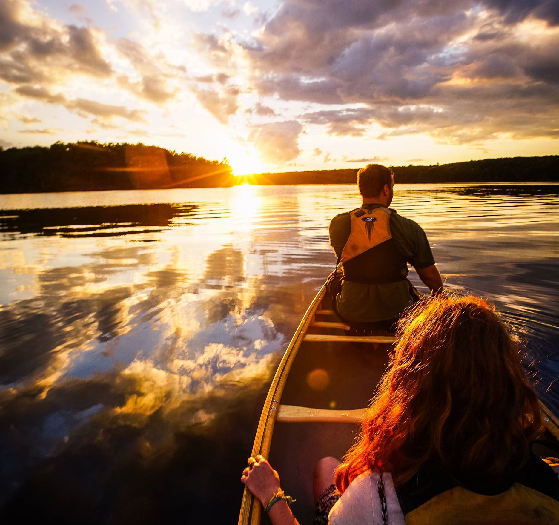 a canoe at Camp Manito-Wish