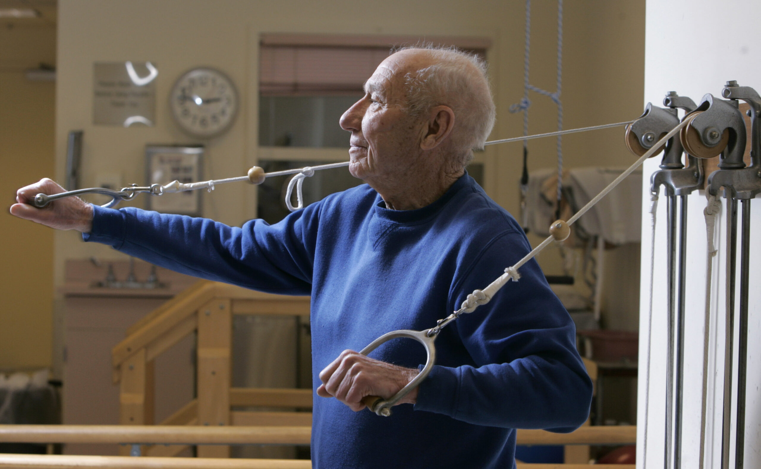 Arthur Zitzner, 93, exercises at his Green Hill retirement home