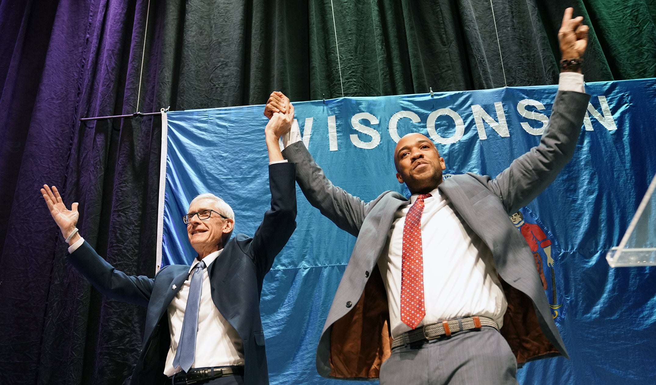 Democratic gubernatorial candidate Tony Evers and lieutenant governor candidate Mandela Barnes