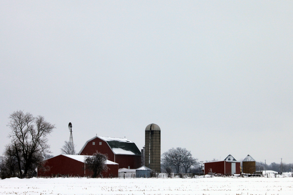 Wisconsin farm in winter
