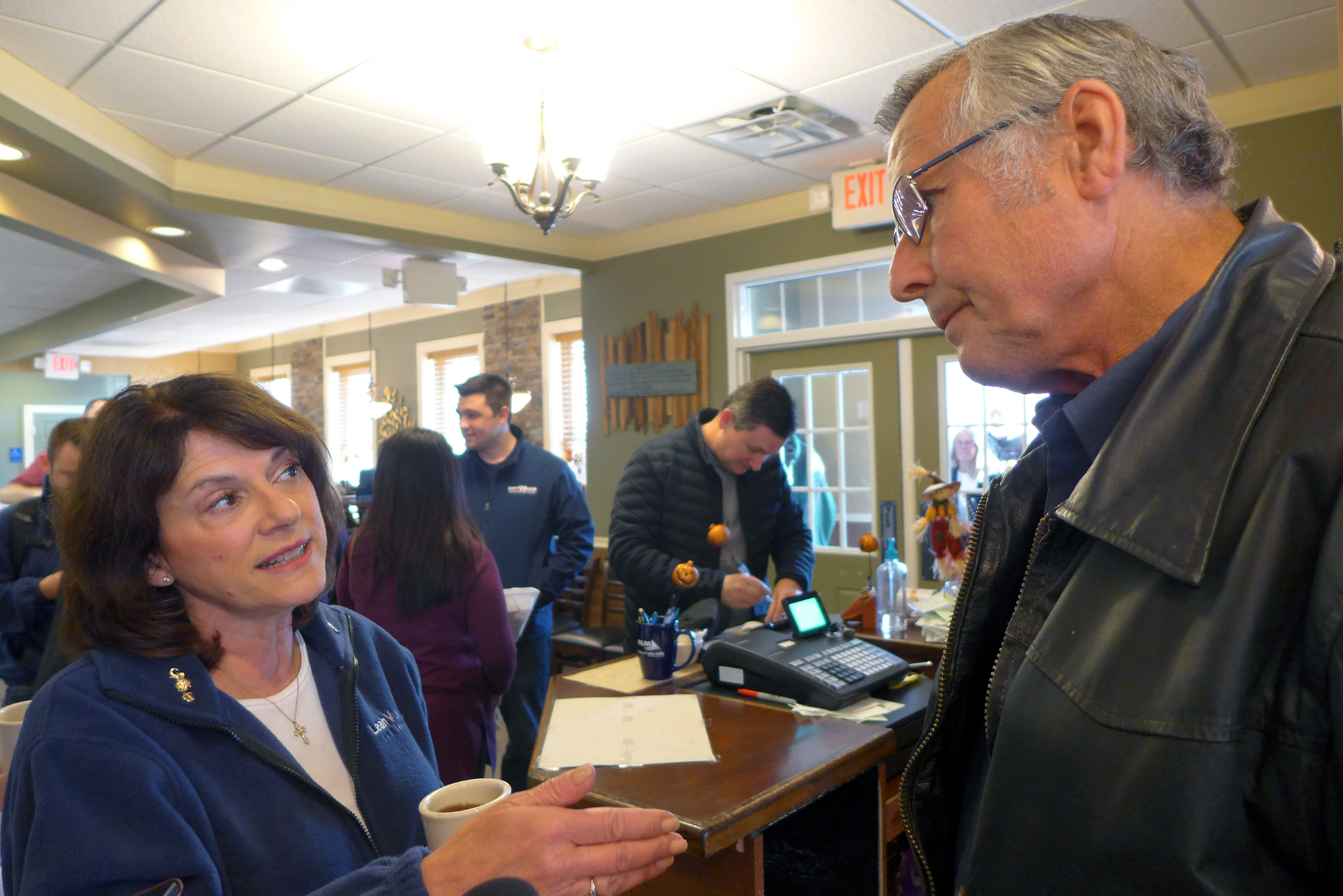 Retired dairy farmer Jim Zahn and U.S. Senate candidate Leah Vukmir