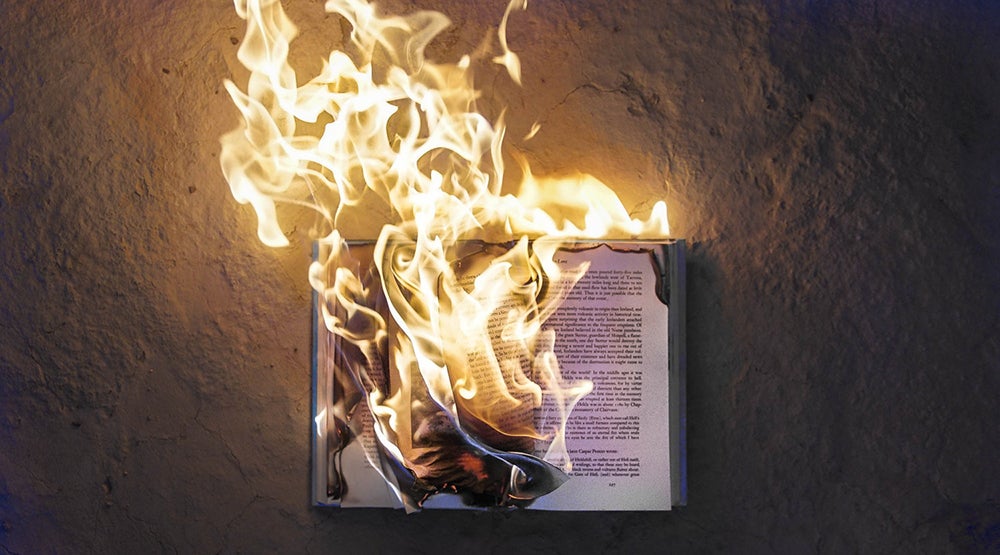 burning book