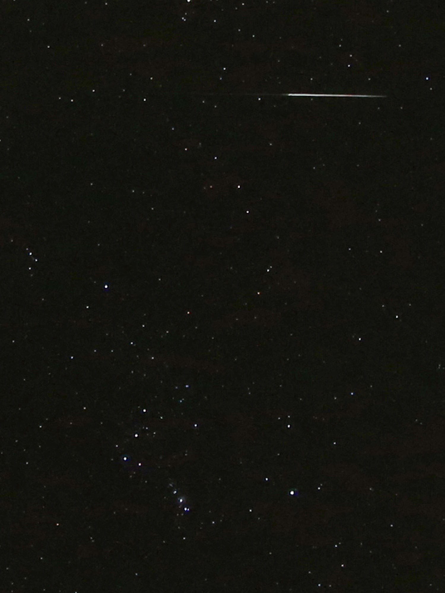 meteor, shower, sky, night, winter, orion, geminid