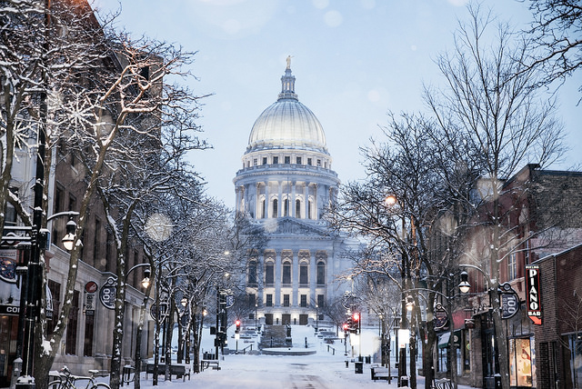 Wisconsin State Capitol in the winter