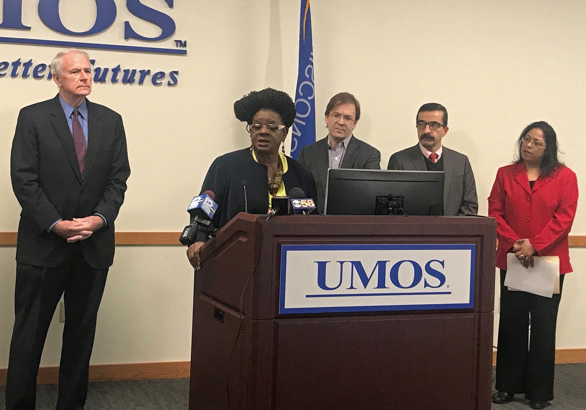 Milwaukee Mayor Tom Barrett, U.S. Rep. Gwen Moore and Milwaukee County Executive Chris Abele
