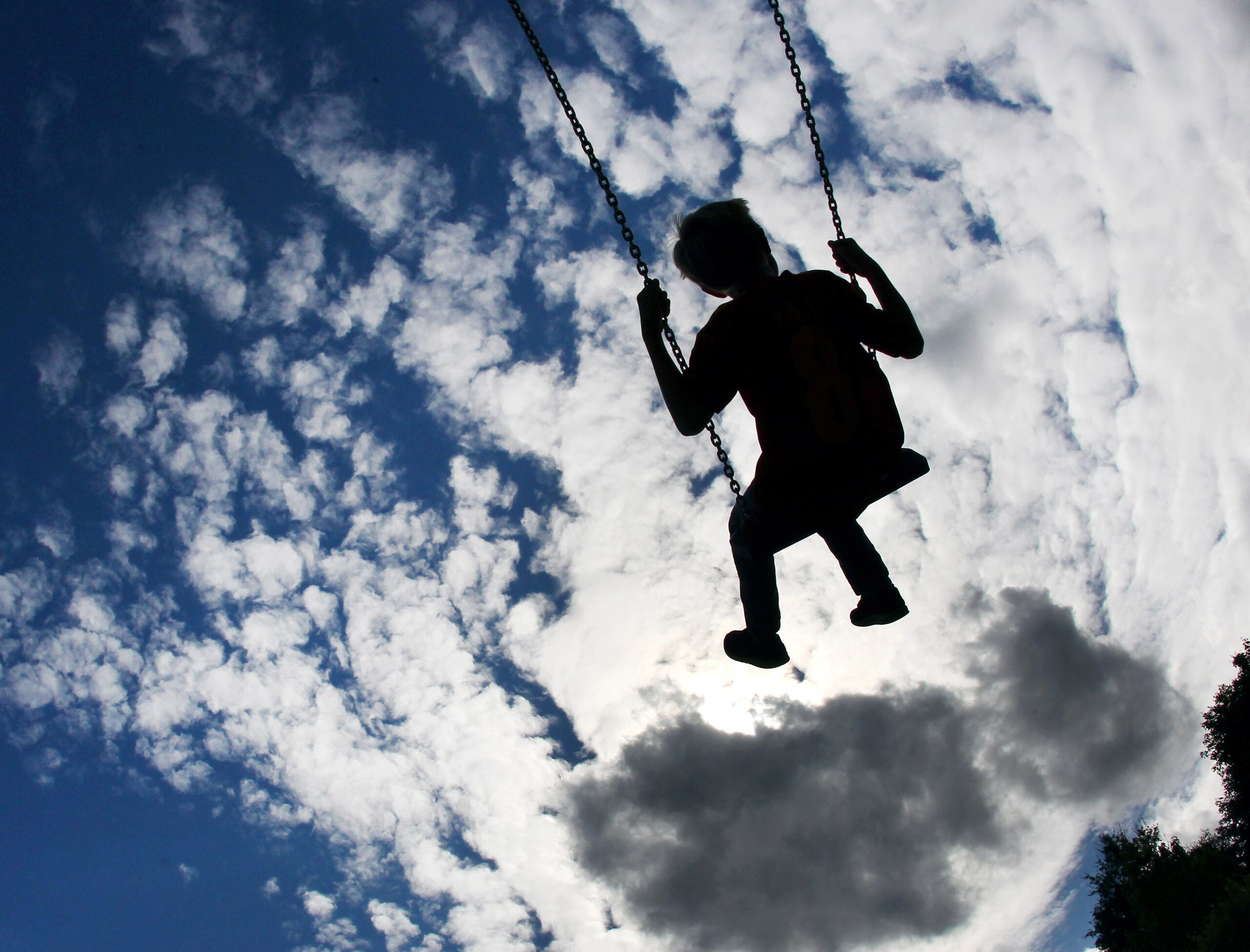 child on swings