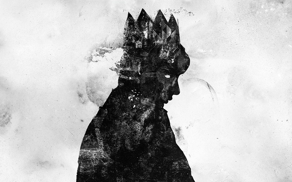 graffiti silhouette of a boy king