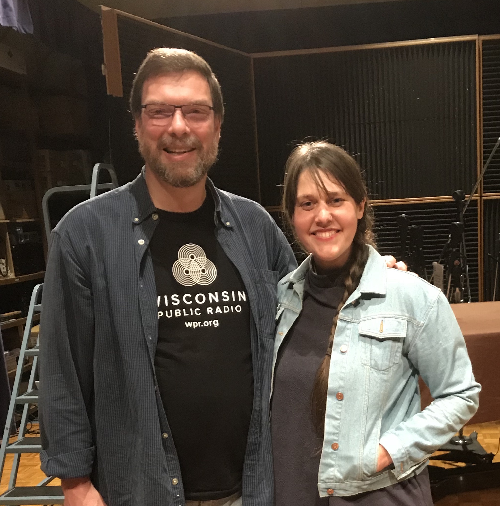 Kendra Swanson at WPR studio with Dan Robinson
