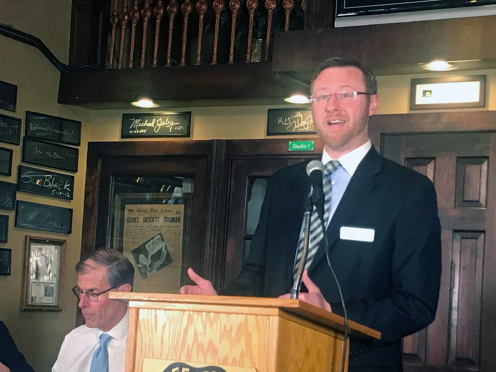 Brian Hagedorn speaking at podium