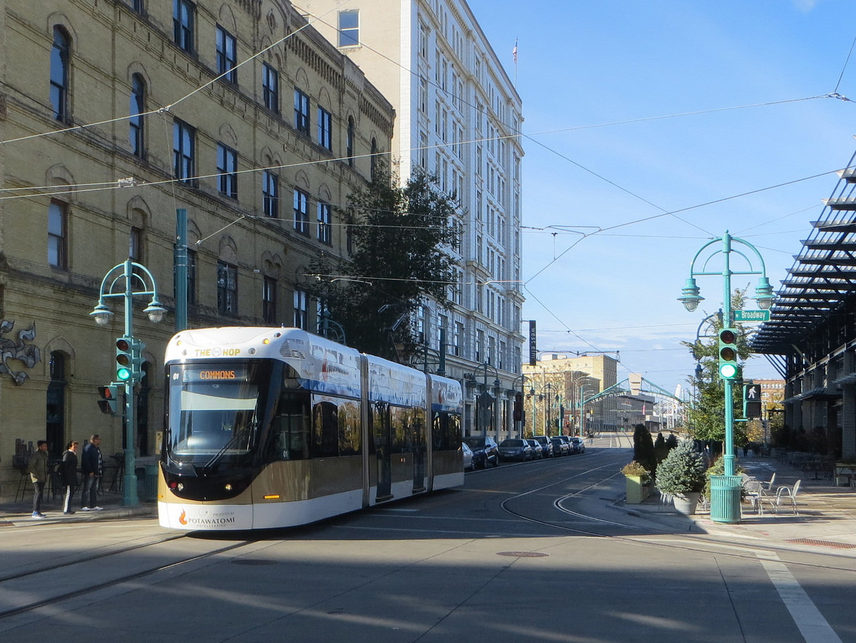 The Hop streetcar in downtown Milwaukee
