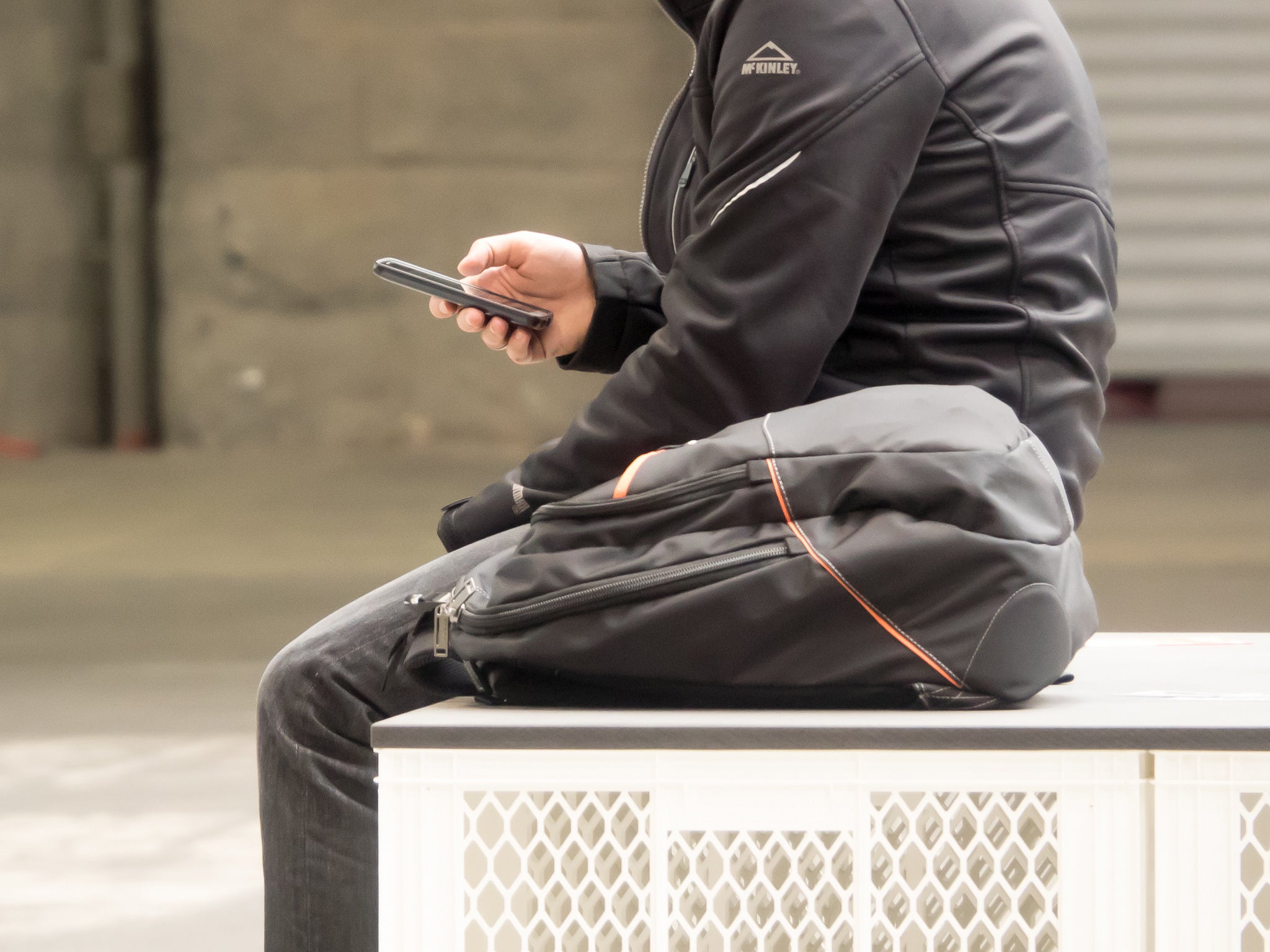 Man holding smartphone