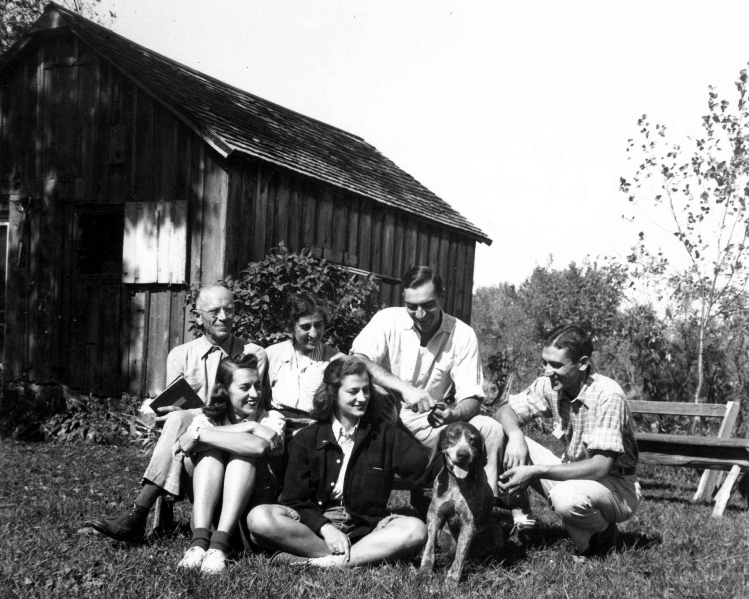 Aldo Leopold with family at the shack