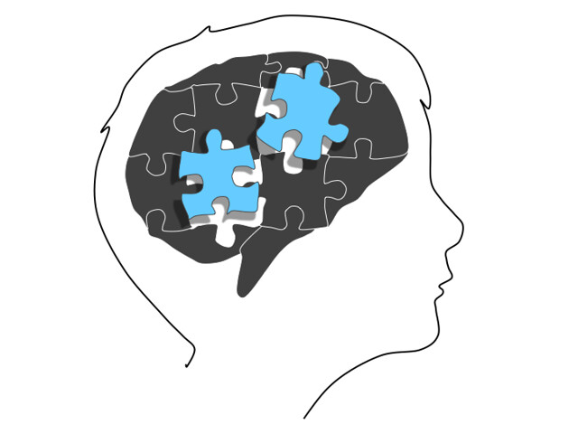 illustration of child's brain with puzzle pieces