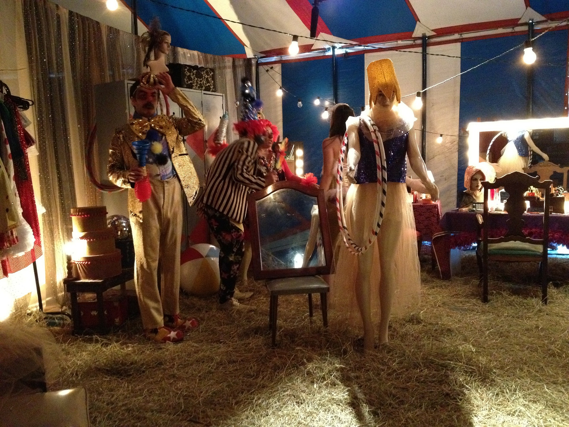 back stage at circus