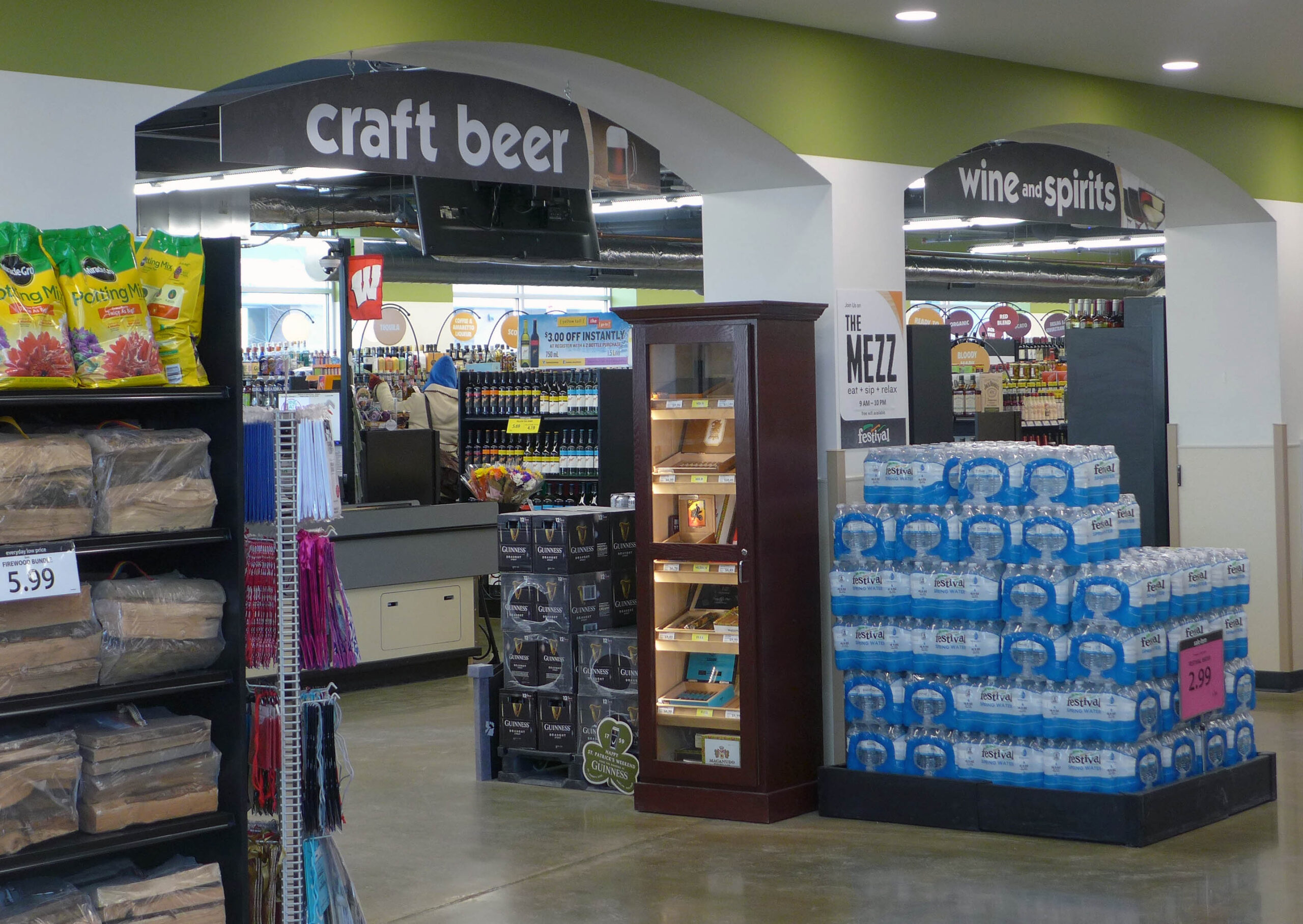 Liquor section of the Festival Foods