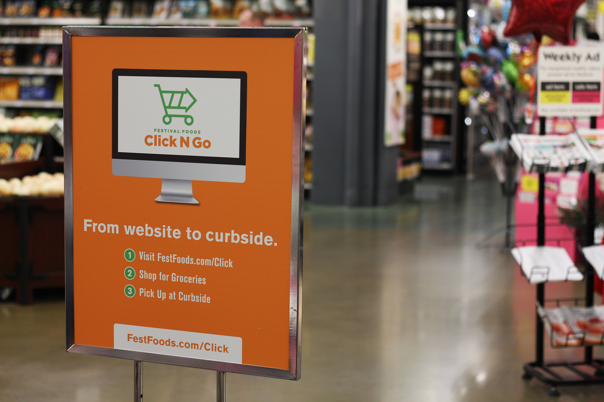 click and collect sign at Festival Foods