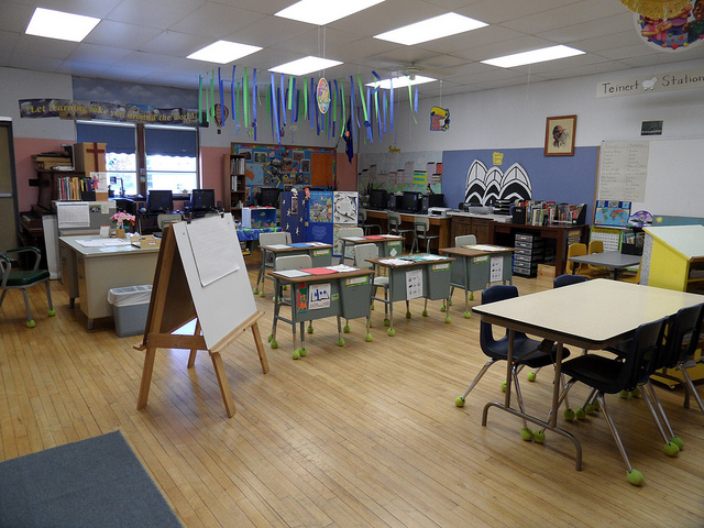 A school classroom