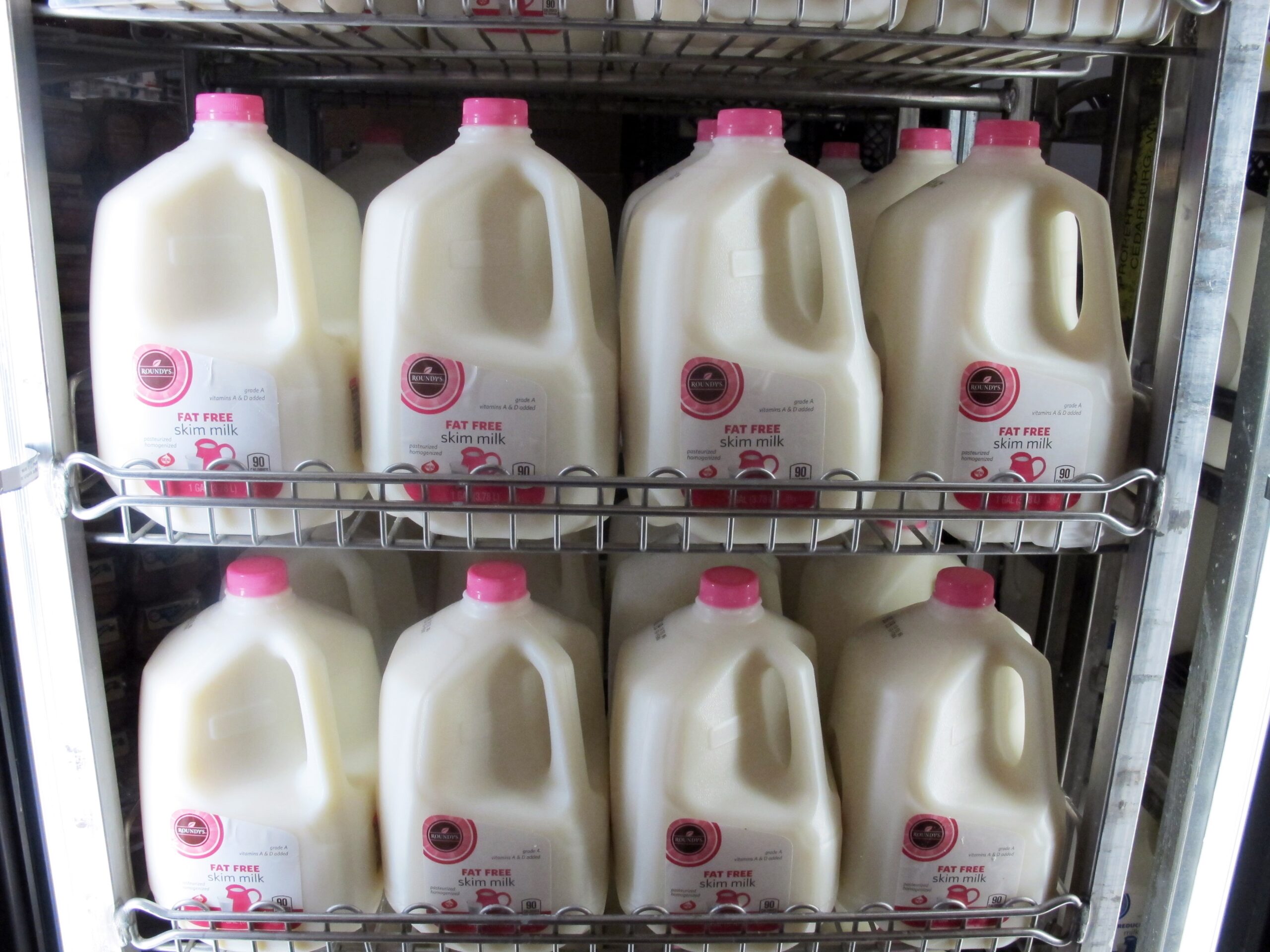 gallons of milk arranged at a Milwaukee grocery store