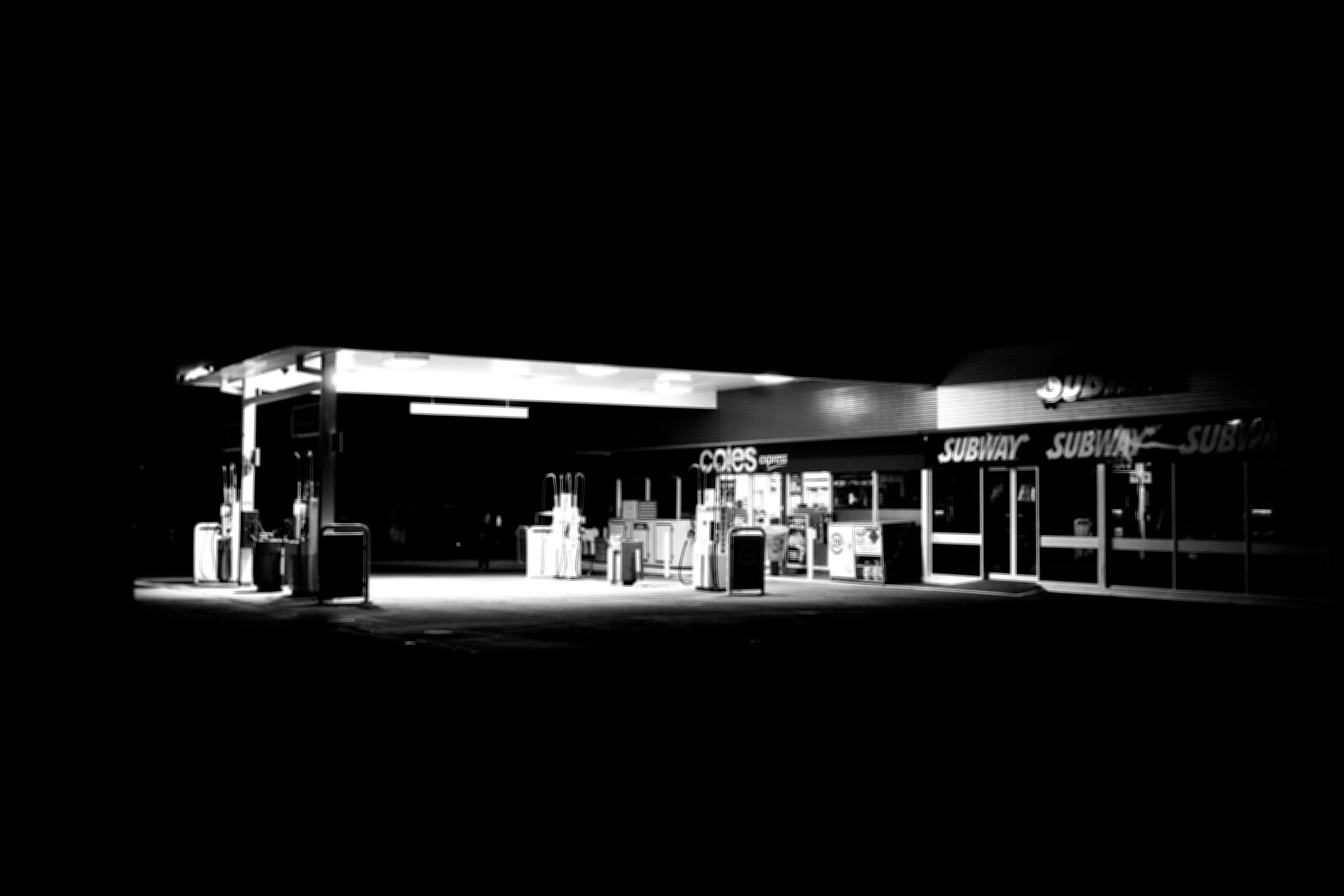 Gas station at night
