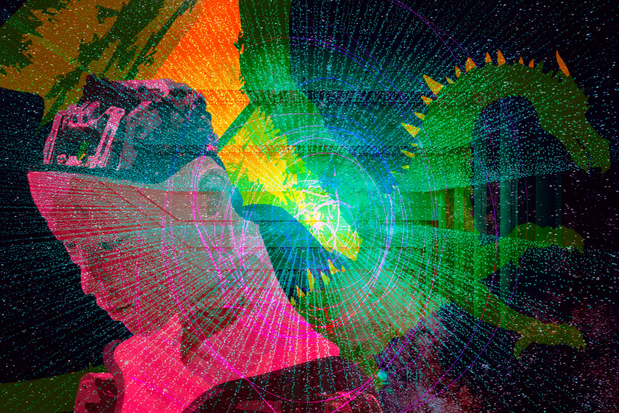 AI and dragon in space