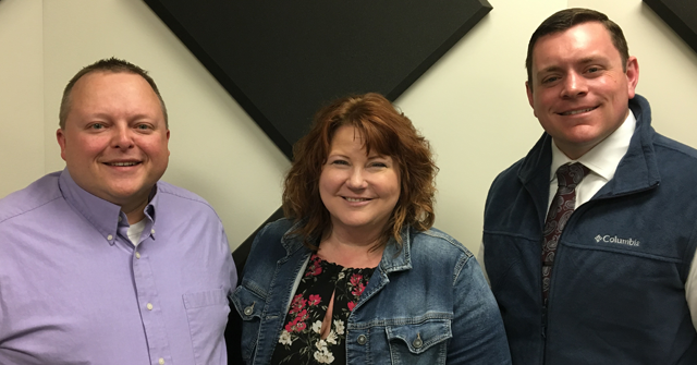 Host Shereen Siewert with Representative Scott Krug and State Senator Patrick Testin