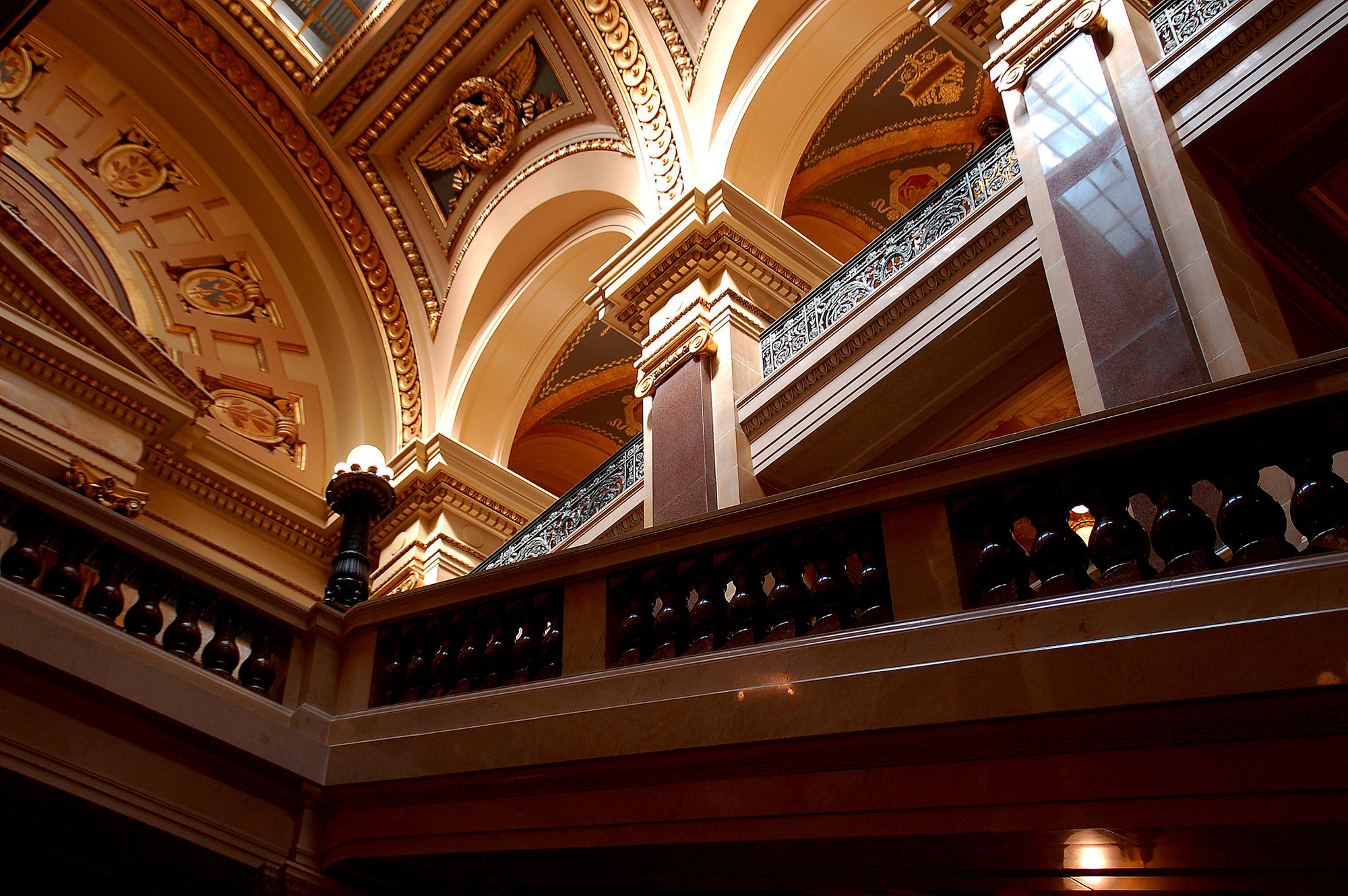 Stairs to the West Gallery in the Wisconsin State Capitol