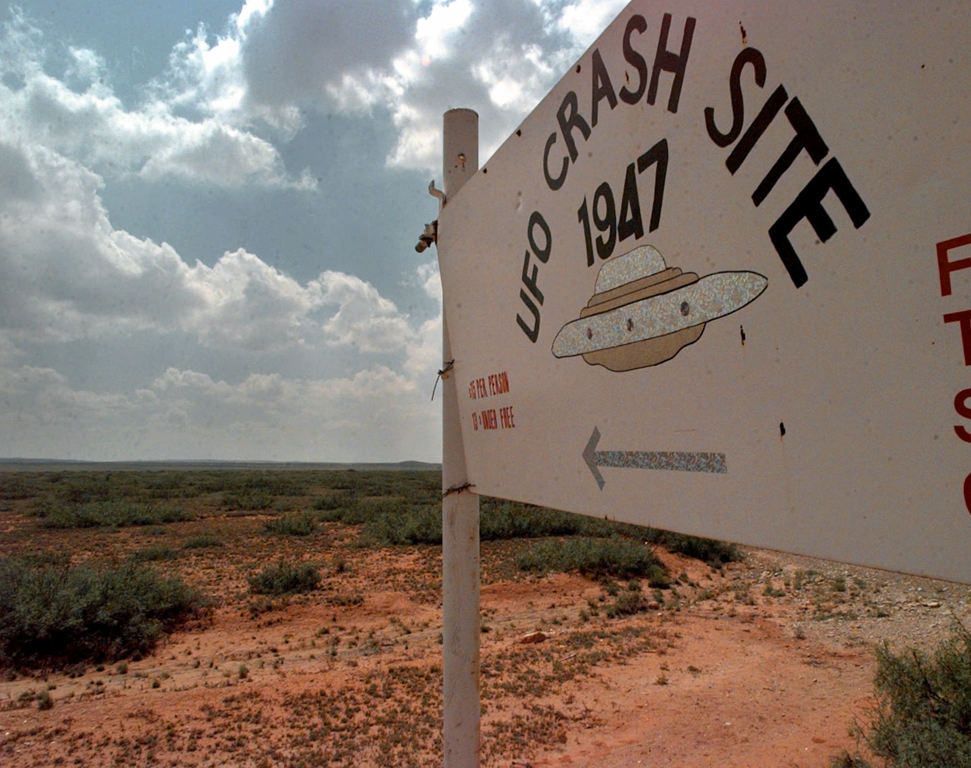 'UFO Crash Site' sign
