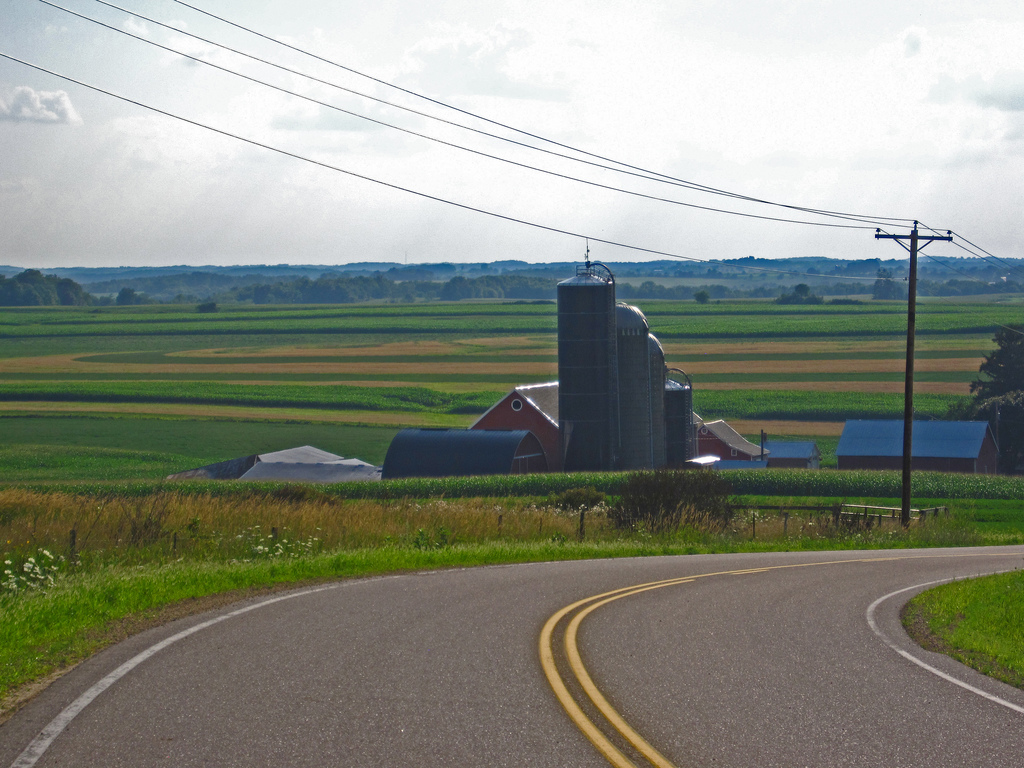 farm scene with rural road