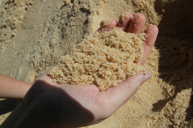 handful of frac sand