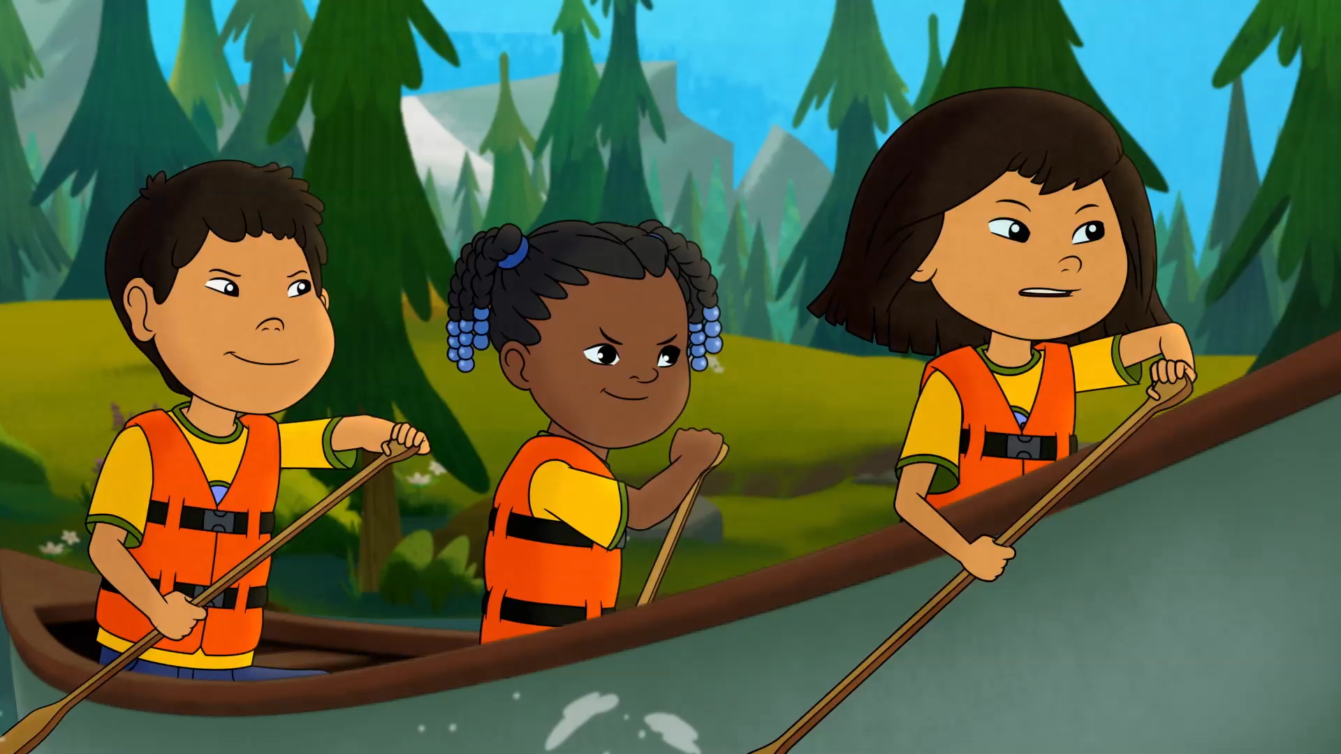 Molly of Denali in a canoe