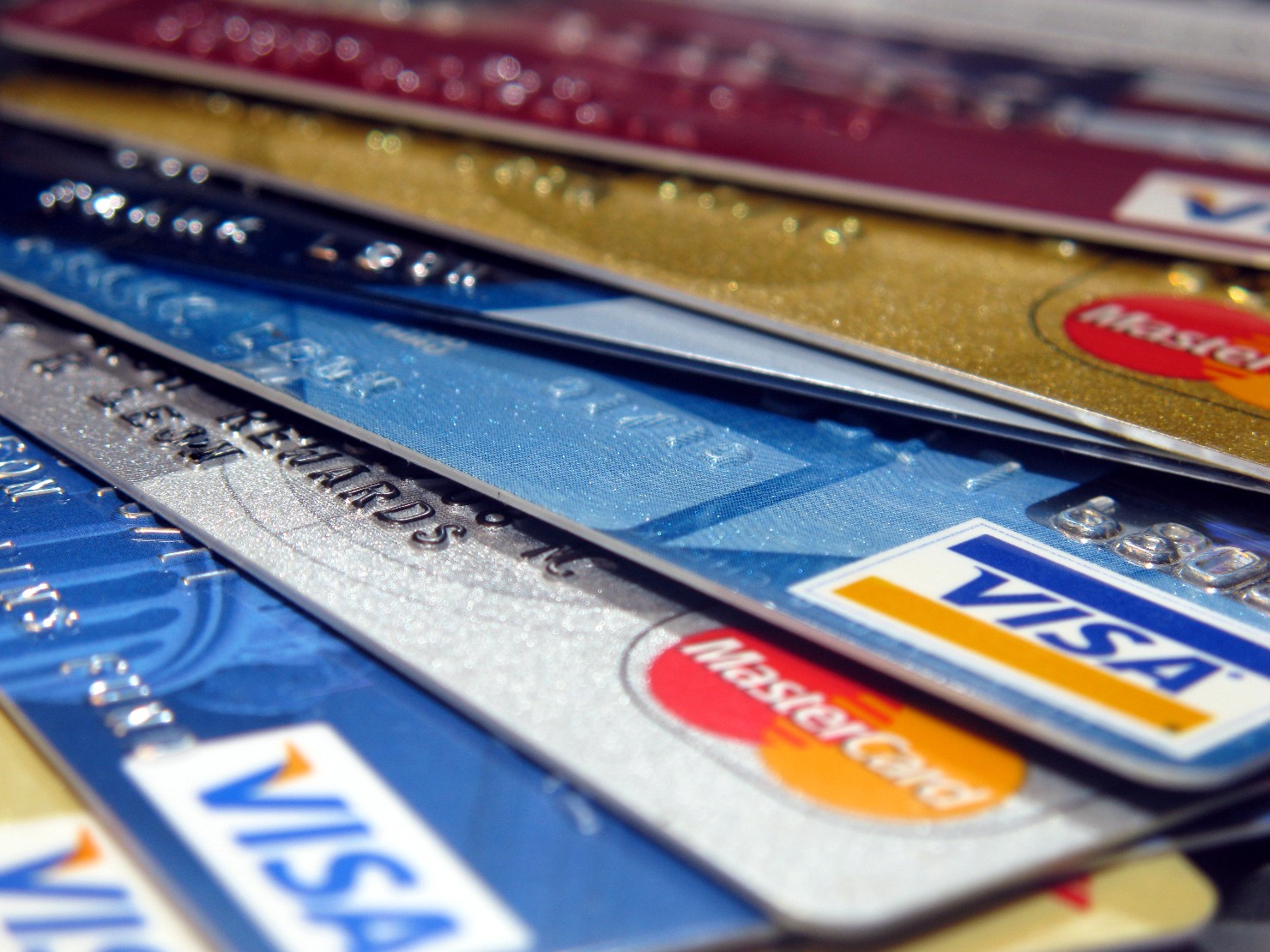 Fanned out credit cards