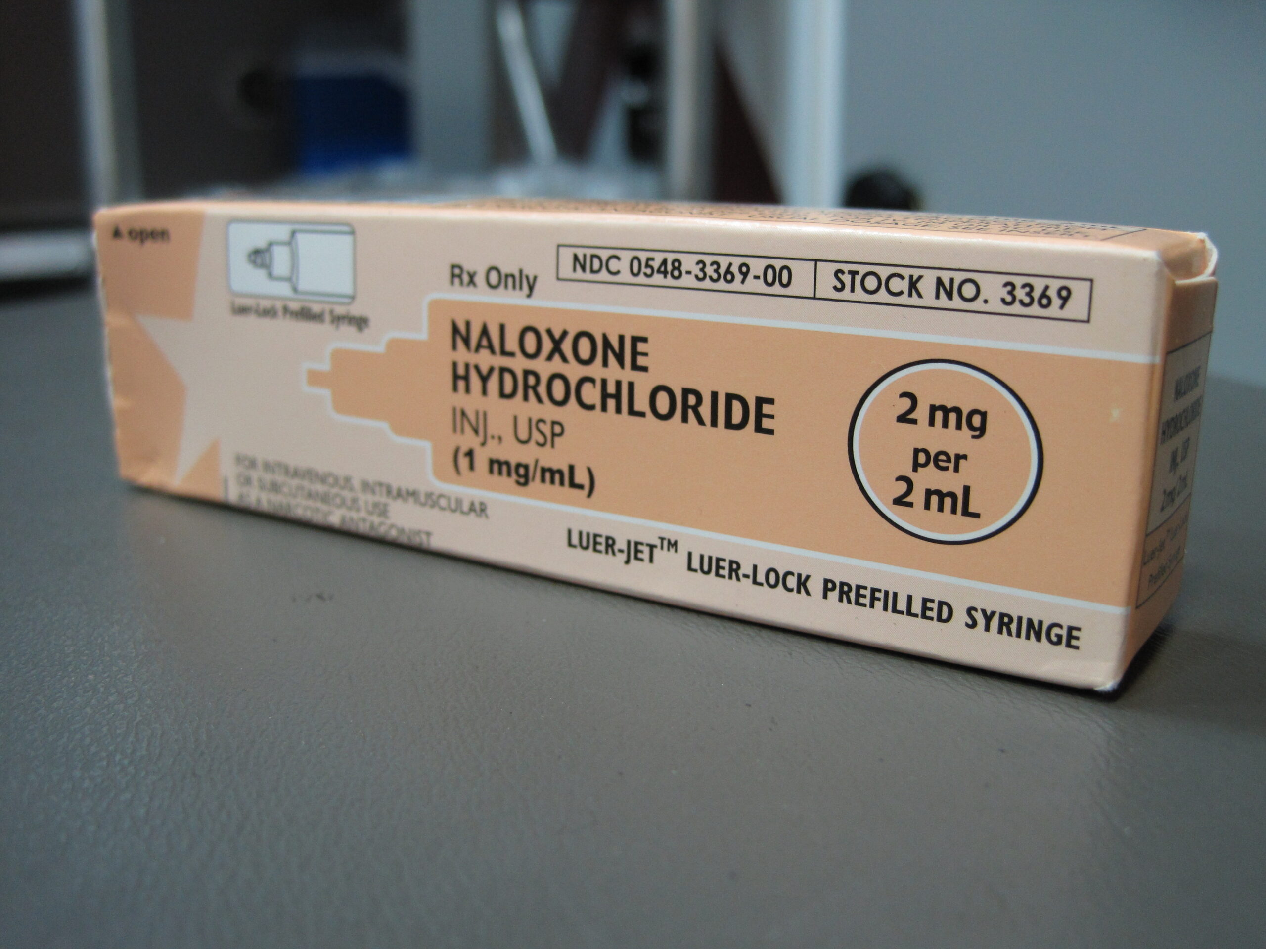 Naloxone, a drug used to combat heroin and prescription drug overdoses.