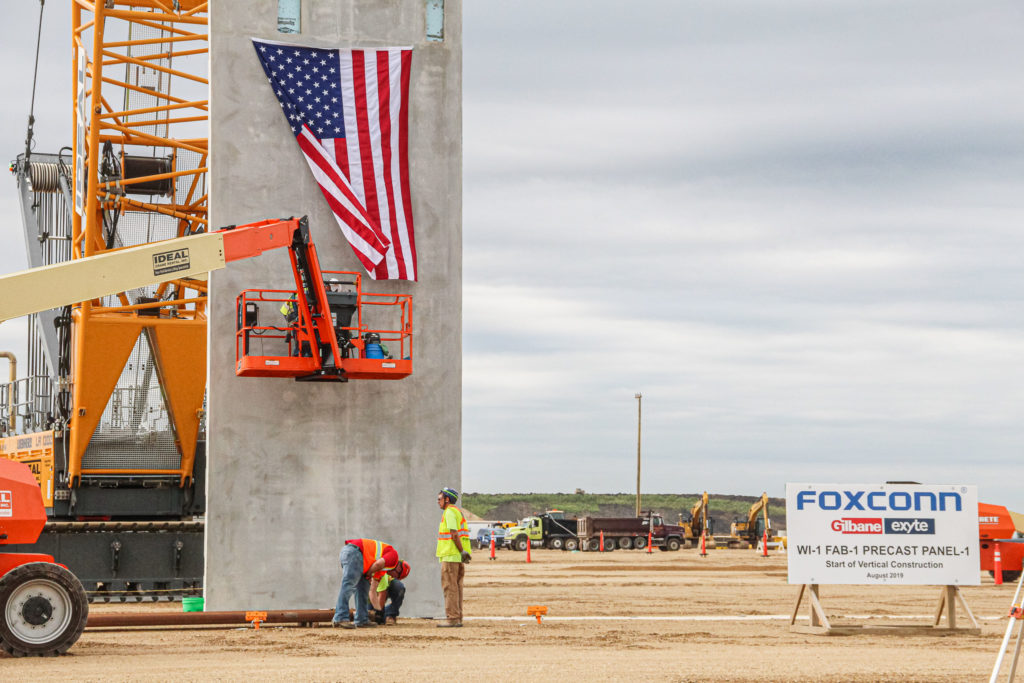 Vertical construction began on Foxconn's Gen 6 Fab building
