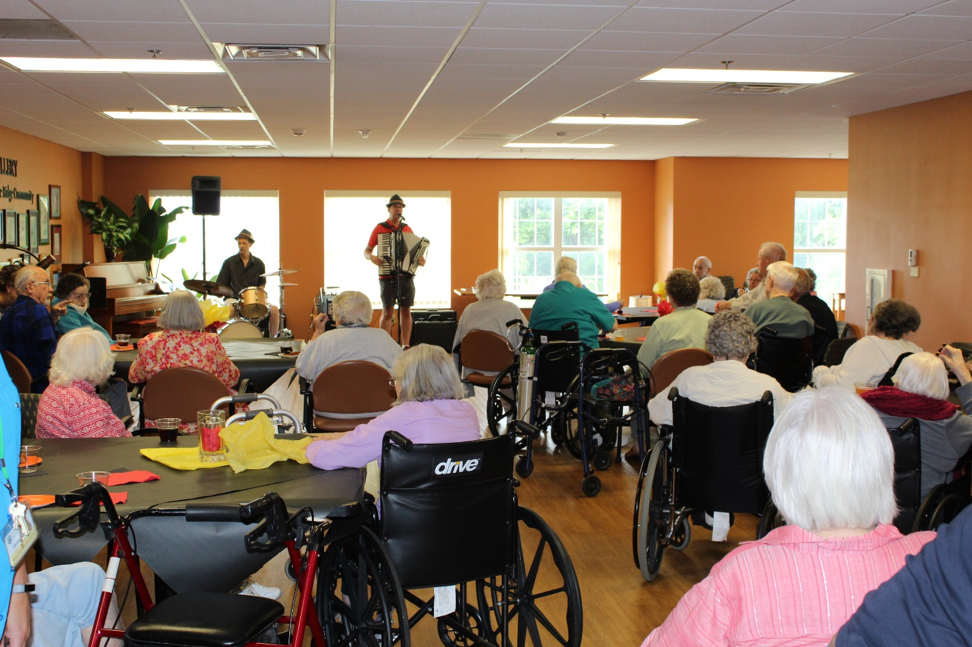 People sing along at Oakwood Village