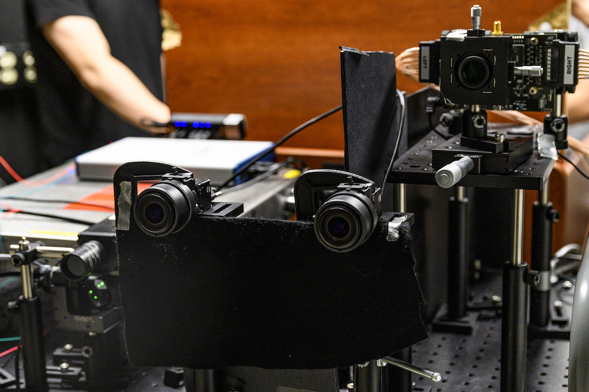 The camera setup in the Computational Optics lab