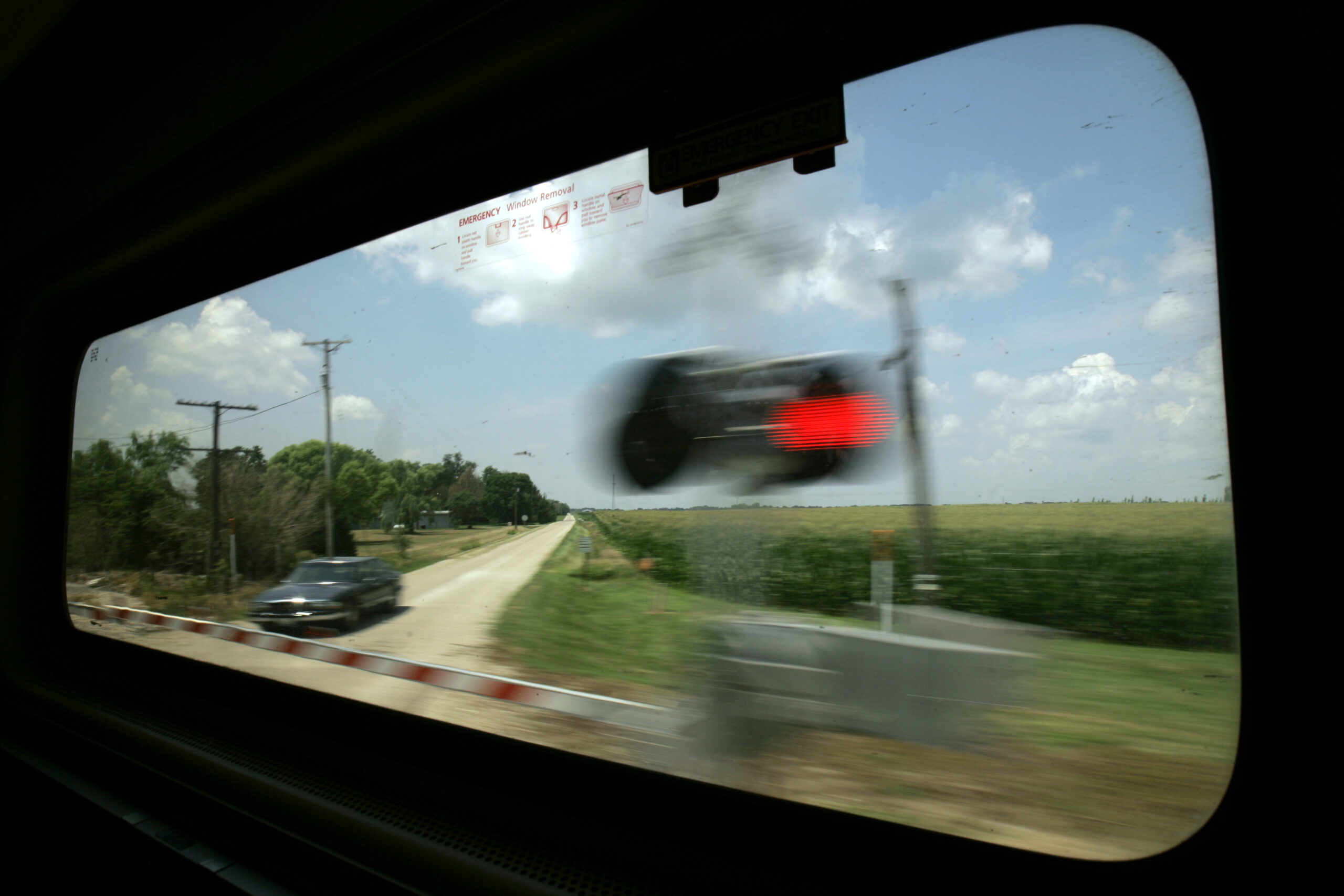 Amtrak's Lincoln Service train passes Illinois cornfields