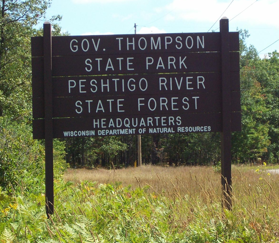 Peshtigo River State Forest, sign